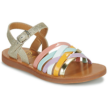 Obuća Djevojčica Sandale i polusandale Pom d'Api PLAGETTE LUX Platinum / Pastel