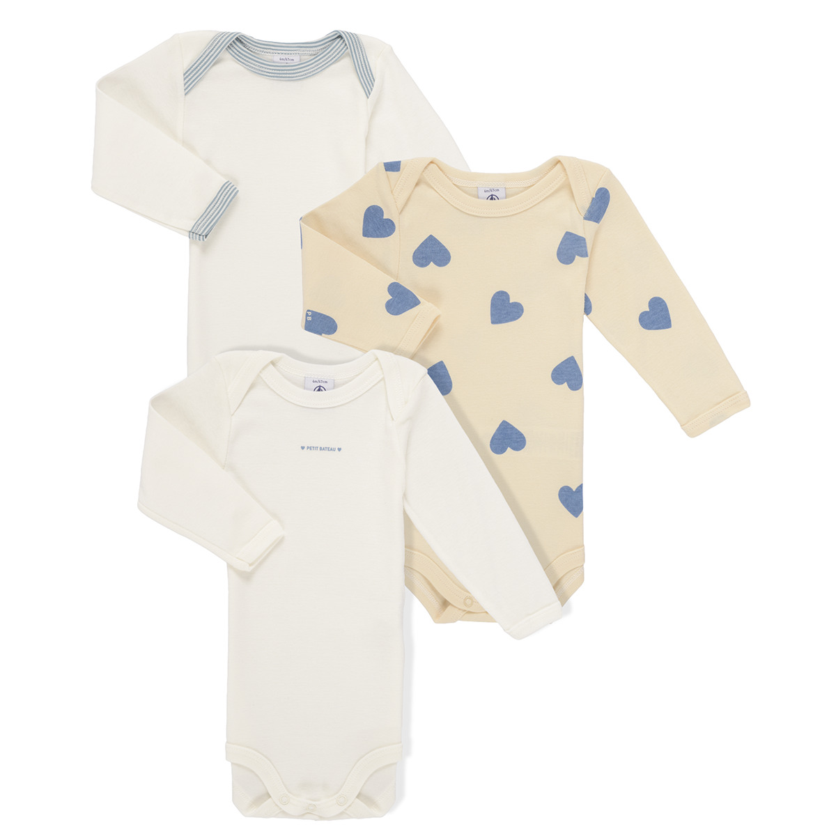 Odjeća Djeca Bodi Benkica Petit Bateau 3 BODIES US ML Plava