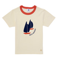Odjeća Djeca Majice kratkih rukava Petit Bateau BICHON Bijela / Tamno plava  