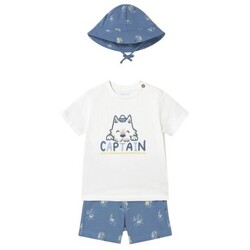 Odjeća Djeca Dječji kompleti Mayoral 1655 Conjunto 3 piezas con gorro estampado bebé Azul Plava