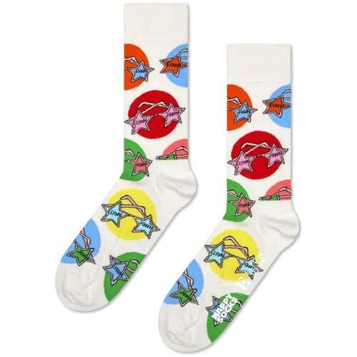 Donje rublje Muškarci
 Visoke čarape Happy socks ELTON GLASSES Bijela