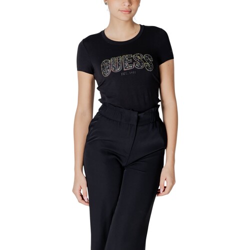 Guess CN SS LOGO LACE TEE W5GI04 J1314 Crna