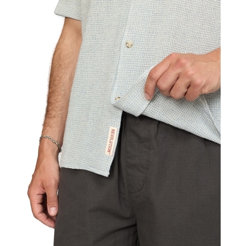 Rvlt Revolution Short Sleeved Cuban Shirt 3166 - Blue Plava