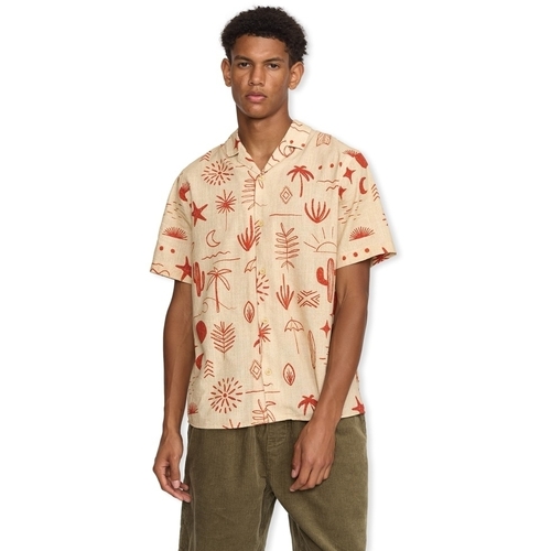 Rvlt Revolution Short Sleeved Cuban Shirt 3169 - Red Višebojna