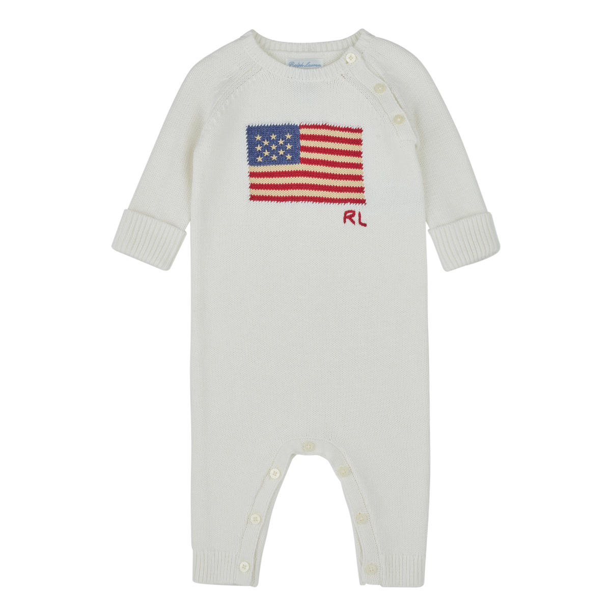 Odjeća Djeca Dječji kompleti Polo Ralph Lauren FLAG-ONE PIECE-COVERALL Bijela / Nevis
