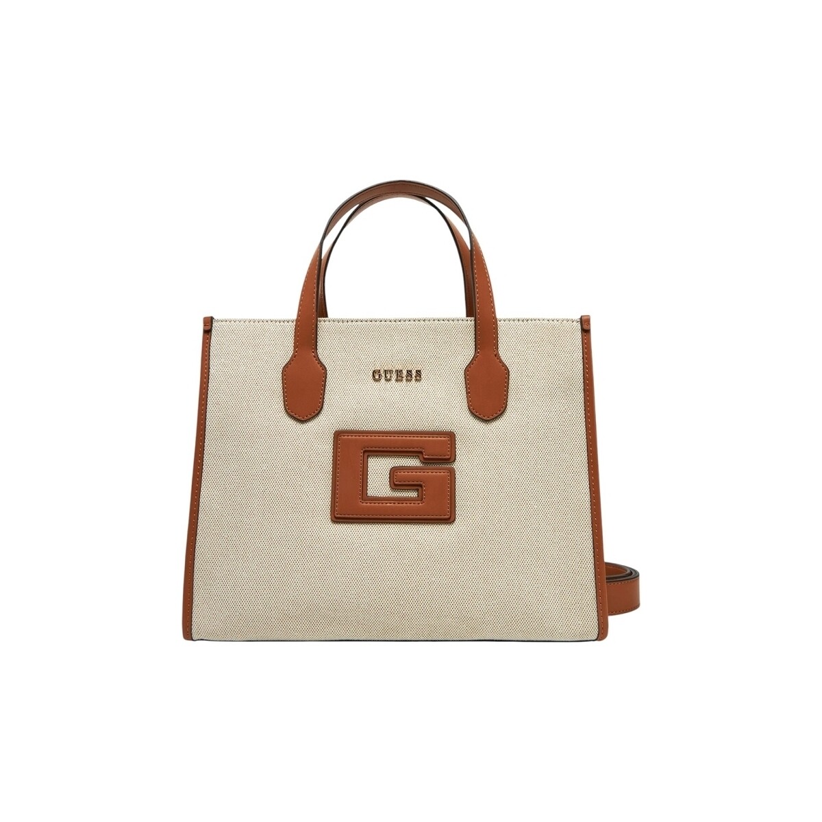 Torbe Žene
 Torbe za nošenje preko tijela Guess KATINE TOP ZIP SHOUL NATURAL/COGNAC Marron Smeđa