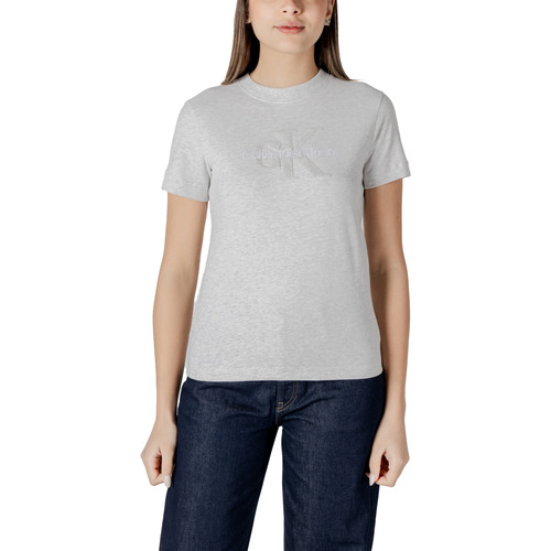 Odjeća Žene
 Majice kratkih rukava Calvin Klein Jeans CHENILLE MONOLOGO J20J224244 Siva