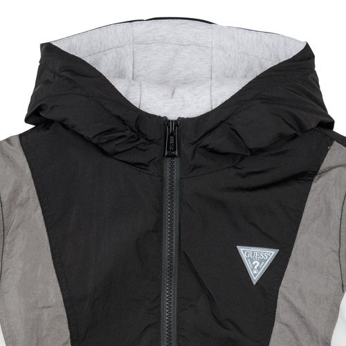 Guess LS HOODED PADDED JACKET W/ ZIP Crna